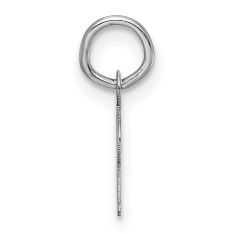 14k White Gold Script J Initial Pendant, Polished Alphabet Letter Charm for Women