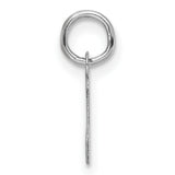 14k White Gold J Pendant Charm, Script Initial Letter Jewelry for Women