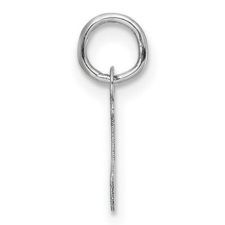 14k White Gold J Pendant Charm, Script Initial Letter Jewelry for Women