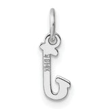 14k White Gold J Pendant Charm, Script Initial Letter Jewelry for Women