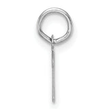 14k White Gold Script Letter K Pendant Charm, Polished Cursive Initial Jewelry for Women