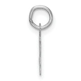 14k White Gold Initial Pendant Charm with Polished Script Letter L Design for Women