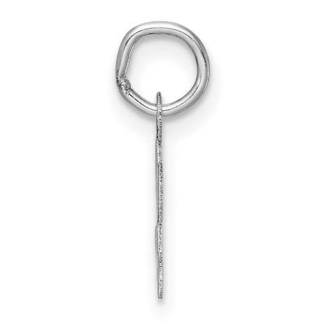 14k White Gold Initial Pendant Charm with Polished Script Letter L Design for Women