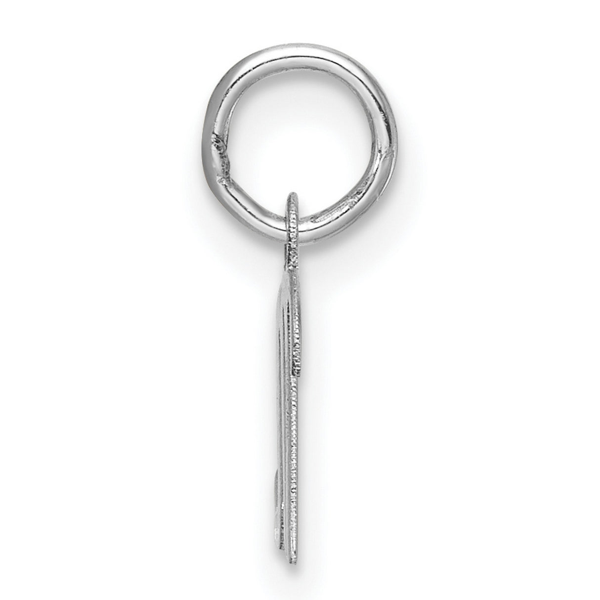 14k White Gold Virgo Zodiac Pendant, Polished Script Symbol Design for Women