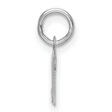 14k White Gold Virgo Zodiac Pendant, Polished Script Symbol Design for Women