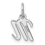 14k White Gold Virgo Zodiac Pendant, Polished Script Symbol Design for Women