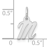 14k White Gold Virgo Zodiac Pendant, Polished Script Symbol Design for Women