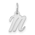14k White Gold Virgo Zodiac Pendant, Polished Script Symbol Design for Women