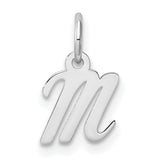 14k White Gold Virgo Zodiac Pendant, Polished Script Symbol Design for Women