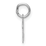 14k White Gold Lowercase Letter N Pendant, Script Initial Charm for Women