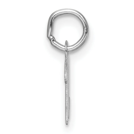 14k White Gold Lowercase Letter N Pendant, Script Initial Charm for Women