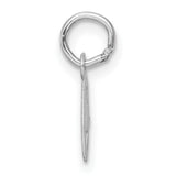 14k White Gold Script Letter Q Pendant, Cursive Monogram Charm for Women