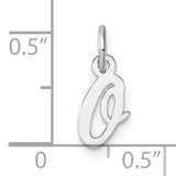 14k White Gold Script Letter Q Pendant, Cursive Monogram Charm for Women