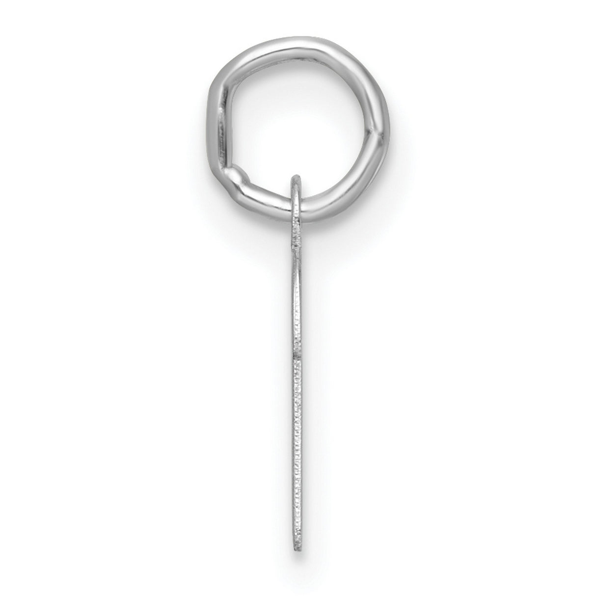 14k White Gold Letter P Pendant, Script Initial Charm for Necklace or Bracelet