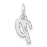 14k White Gold Letter P Pendant, Script Initial Charm for Necklace or Bracelet
