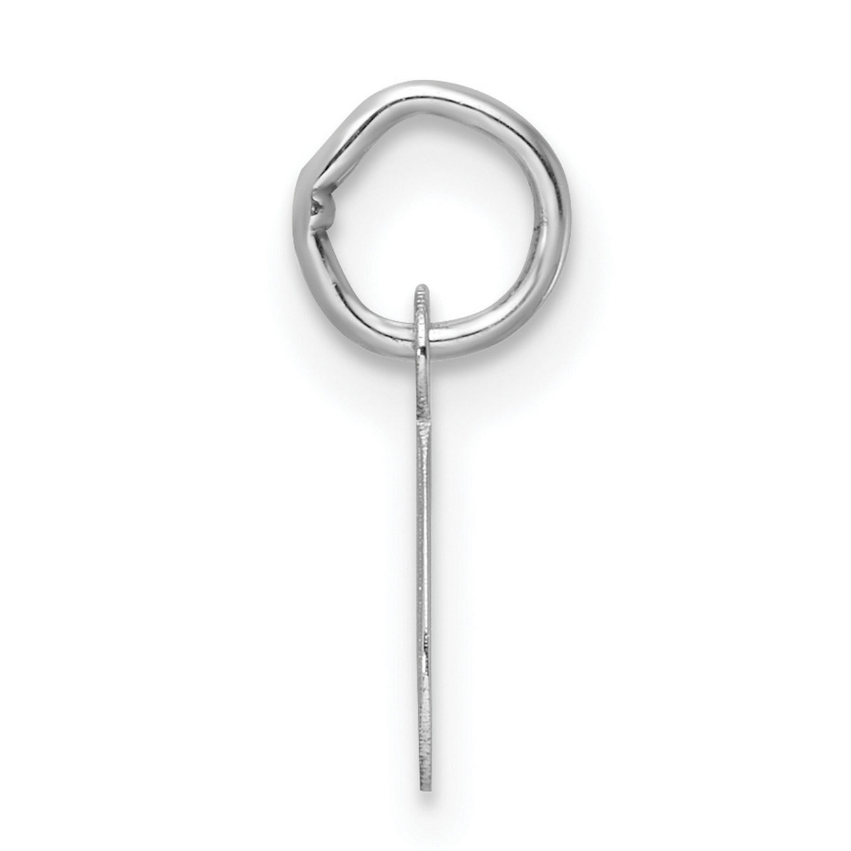 Small Script Letter Q Initial Charm Pendant in Real 14k White Gold