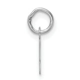 Small Script Letter Q Initial Charm Pendant in Real 14k White Gold