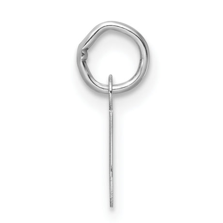 Small Script Letter Q Initial Charm Pendant in Real 14k White Gold