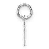 14k White Gold Script Initial R Pendant, Polished Cursive Letter Charm for Women