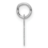 14k White Gold Script J Pendant, Cursive Letter Charm for Women