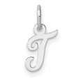 14k White Gold Script J Pendant, Cursive Letter Charm for Women