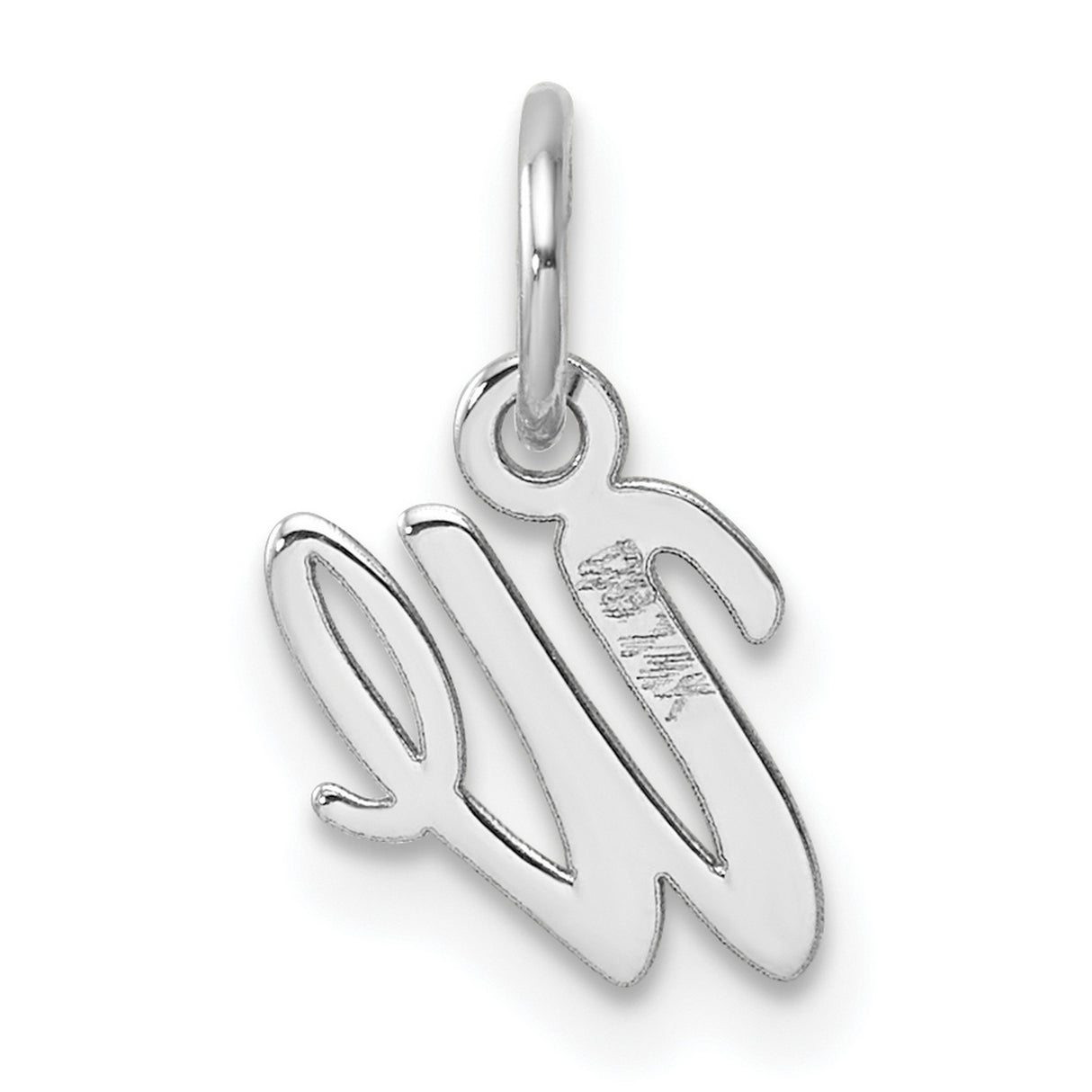 14k White Gold We Pendant, Script Style Symbol of Unity, Minimalist Fine Jewelry for Women or Unisex Wear