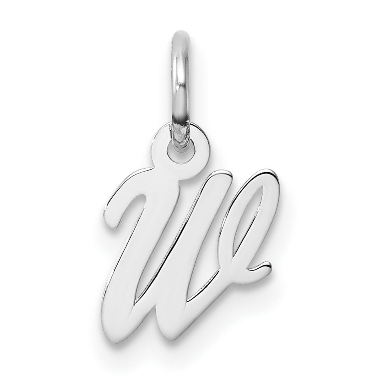 14k White Gold We Pendant, Script Style Symbol of Unity, Minimalist Fine Jewelry for Women or Unisex Wear