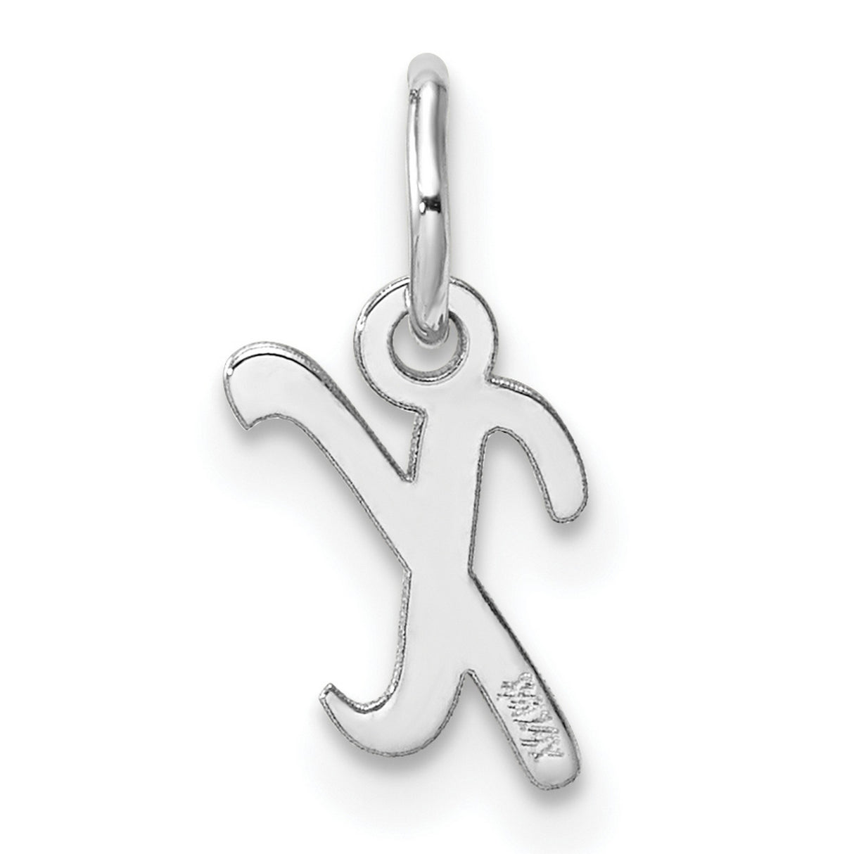 14k White Gold Chi Rho Pendant, Religious Christian Monogram Medallion Charm