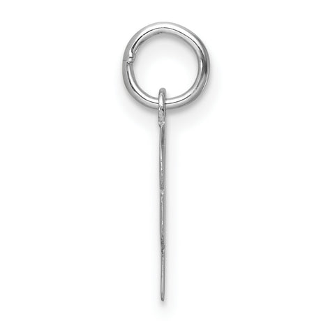 14k White Gold Letter Y Pendant, Polished Script Initial Charm for Women