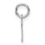 Small Script Letter Z Initial Charm Pendant in Real 14k White Gold