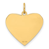 Polished Class of 2023 Heart Charm Pendant in Real 14k Yellow Gold