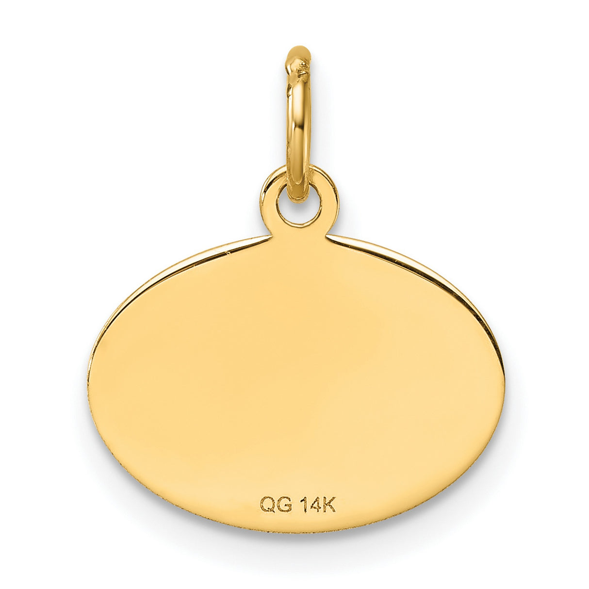 Polished Oval CLAOF 2023 Charm Pendant in Real 14k Yellow Gold