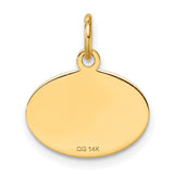 Polished Oval CLAOF 2023 Charm Pendant in Real 14k Yellow Gold