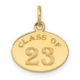 Polished Oval CLAOF 2023 Charm Pendant in Real 14k Yellow Gold
