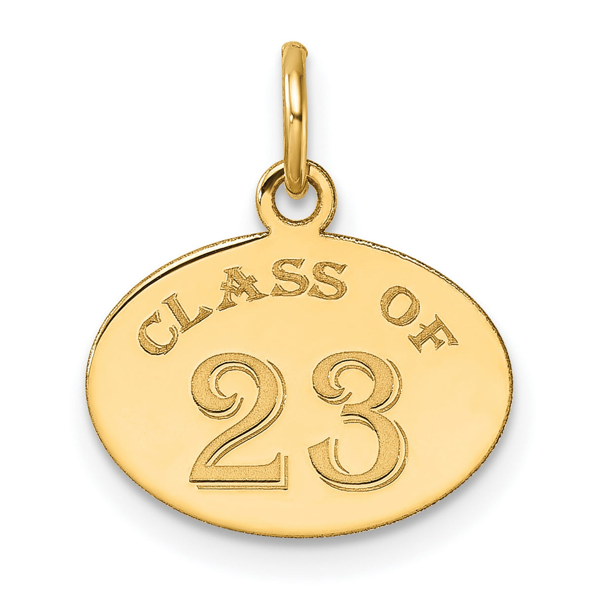 Polished Oval CLAOF 2023 Charm Pendant in Real 14k Yellow Gold