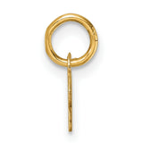 Polished and Satin Horizontal 2023 Charm Pendant in Real 14k Yellow Gold
