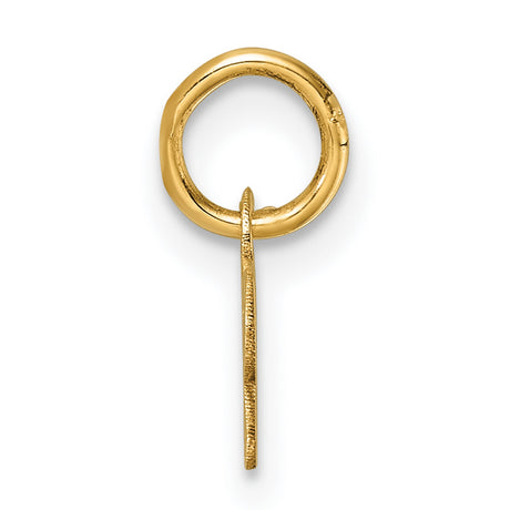 Polished and Satin Horizontal 2023 Charm Pendant in Real 14k Yellow Gold