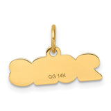 Polished and Satin Horizontal 2023 Charm Pendant in Real 14k Yellow Gold