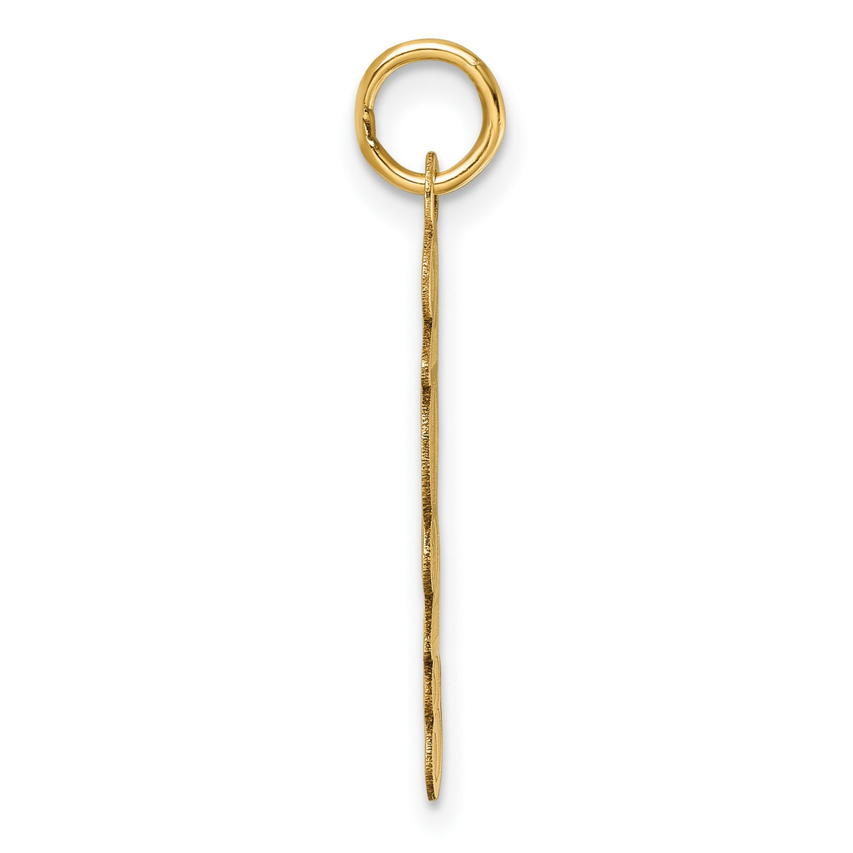 Polished and Satin Vertical 2023 Charm Pendant in Real 14k Yellow Gold