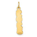 Polished and Satin Vertical 2023 Charm Pendant in Real 14k Yellow Gold