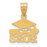 Graduation Cap and Diploma 2023 Charm Pendant in Real 14k Yellow Gold