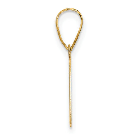 14k Yellow Gold Initial Pendant, Polished Capital Letter A Charm for Women or Unisex Wear