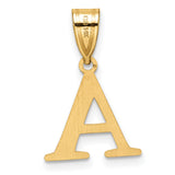 14k Yellow Gold Initial Pendant, Polished Capital Letter A Charm for Women or Unisex Wear