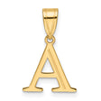 14k Yellow Gold Initial Pendant, Polished Capital Letter A Charm for Women or Unisex Wear