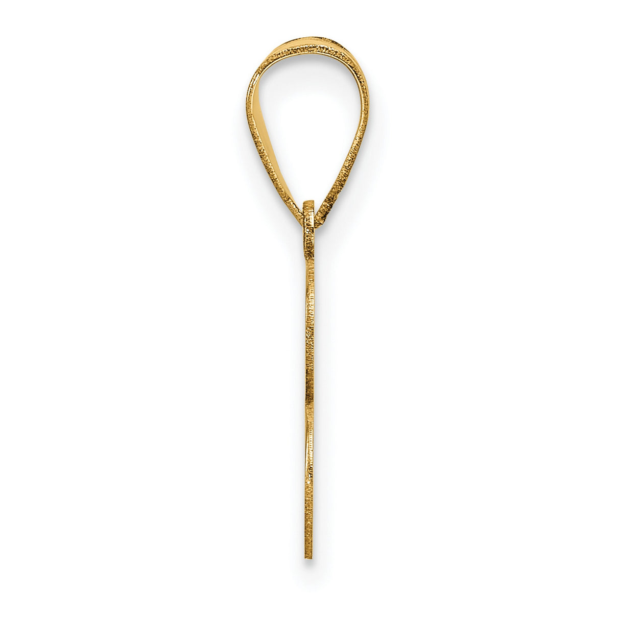 14k Yellow Gold Initial B Pendant, Polished Block Letter Charm, Unisex Monogram Jewelry