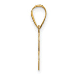 14k Yellow Gold Initial B Pendant, Polished Block Letter Charm, Unisex Monogram Jewelry