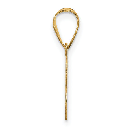 14k Yellow Gold Initial B Pendant, Polished Block Letter Charm, Unisex Monogram Jewelry