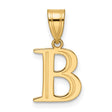 14k Yellow Gold Initial B Pendant, Polished Block Letter Charm, Unisex Monogram Jewelry