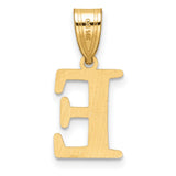 14k Yellow Gold Initial Pendant Charm, Letter E, Bold Serif Font, Unisex Monogram Jewelry