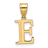 14k Yellow Gold Initial Pendant Charm, Letter E, Bold Serif Font, Unisex Monogram Jewelry